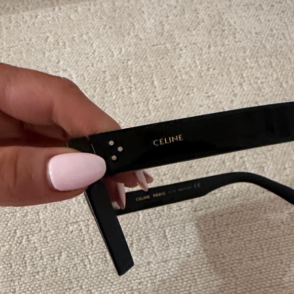 Celine Black Textured sunnies with Gold Accents - Picture 9 of 11